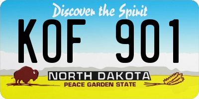 ND license plate KOF901