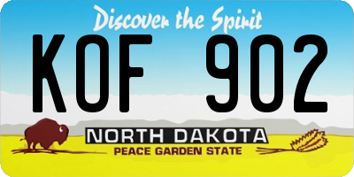 ND license plate KOF902