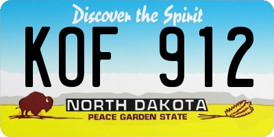 ND license plate KOF912
