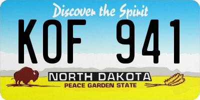 ND license plate KOF941