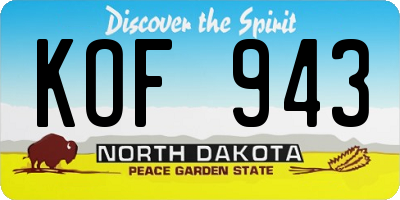 ND license plate KOF943