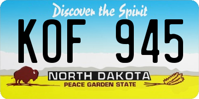 ND license plate KOF945