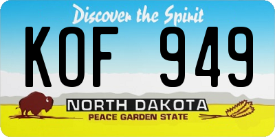 ND license plate KOF949