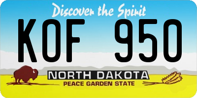 ND license plate KOF950