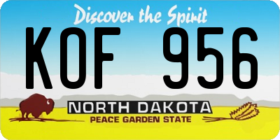 ND license plate KOF956