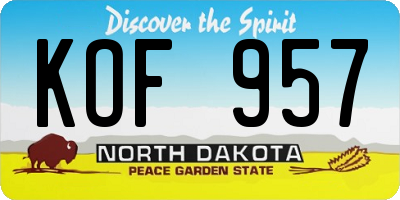 ND license plate KOF957