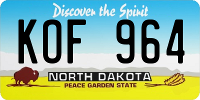 ND license plate KOF964