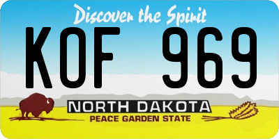 ND license plate KOF969