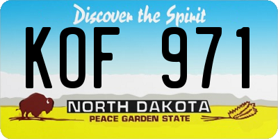 ND license plate KOF971
