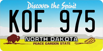 ND license plate KOF975