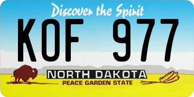 ND license plate KOF977