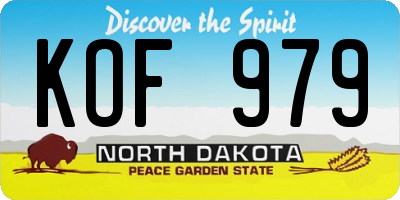 ND license plate KOF979