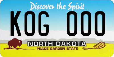 ND license plate KOG000