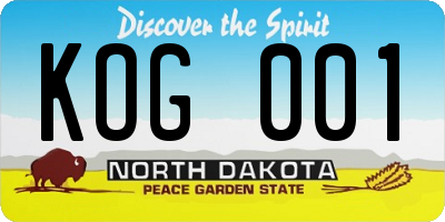 ND license plate KOG001