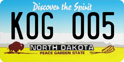 ND license plate KOG005