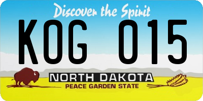 ND license plate KOG015