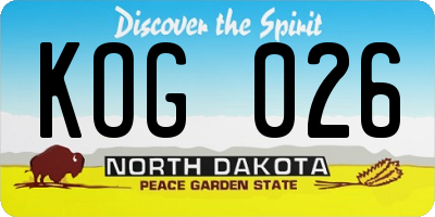 ND license plate KOG026