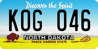 ND license plate KOG046