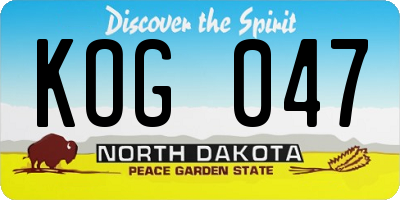 ND license plate KOG047