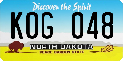ND license plate KOG048