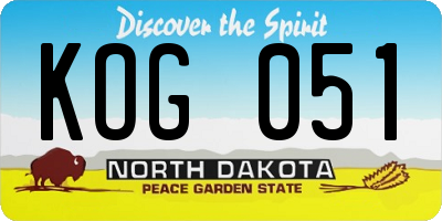 ND license plate KOG051