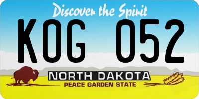 ND license plate KOG052