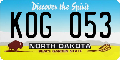 ND license plate KOG053