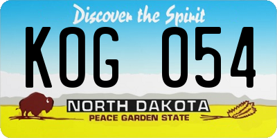 ND license plate KOG054