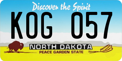 ND license plate KOG057