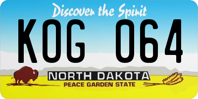 ND license plate KOG064