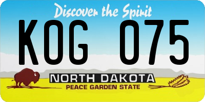 ND license plate KOG075