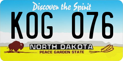 ND license plate KOG076