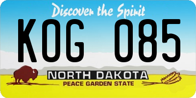 ND license plate KOG085