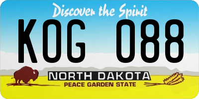 ND license plate KOG088
