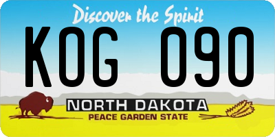 ND license plate KOG090