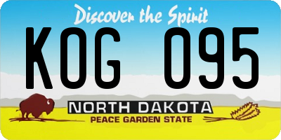 ND license plate KOG095