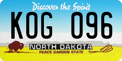 ND license plate KOG096