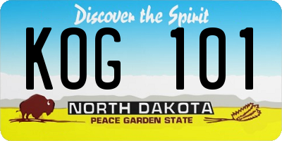 ND license plate KOG101