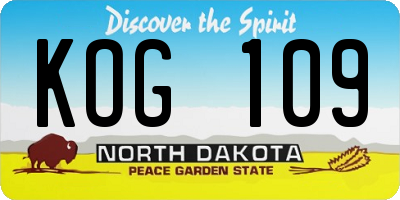 ND license plate KOG109