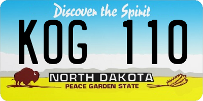 ND license plate KOG110