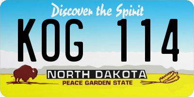 ND license plate KOG114