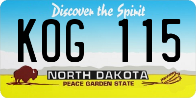 ND license plate KOG115
