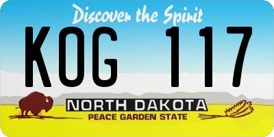 ND license plate KOG117