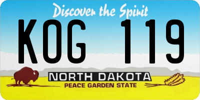 ND license plate KOG119