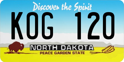 ND license plate KOG120