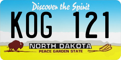 ND license plate KOG121