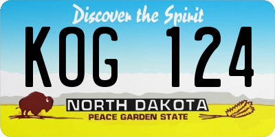 ND license plate KOG124