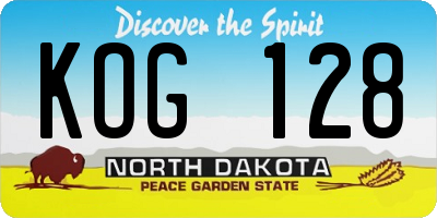 ND license plate KOG128