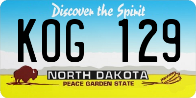 ND license plate KOG129