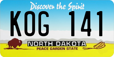 ND license plate KOG141